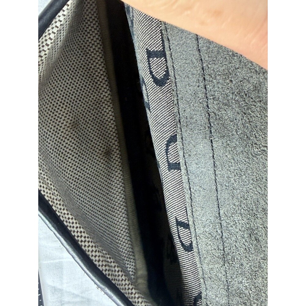 Vintage Dooney & Bourke Mini Bag Black & Gray Monogram DB Black Leather - Picture 14 of 16